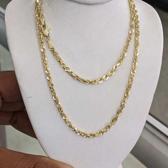 10kt Real Gold Rope Chain 3mm 22 inches